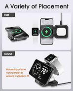 YLLZI KW100A 3в1 складаний бездротовий зарядний пристрій для iPhone Apple Watch Air Pods, фото 3