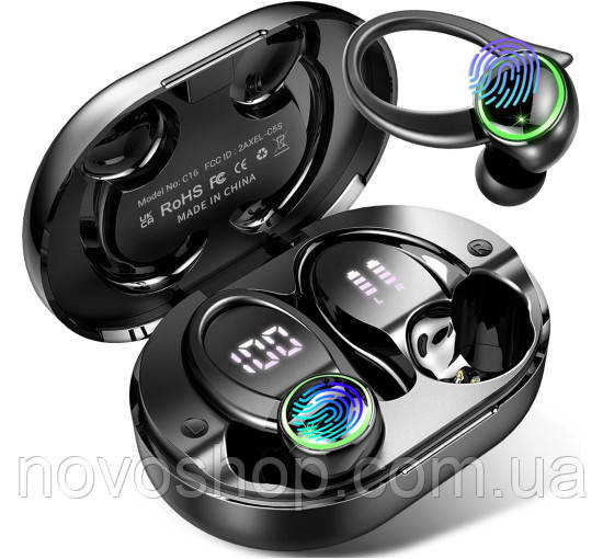 Бездротові навушники Bluetooth Kuizil C16 чорні для спорту