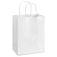 Пакет паперовий білий з ручками 260/150/350, 80г/м2 (50шт/уп), 10уп/ящ.