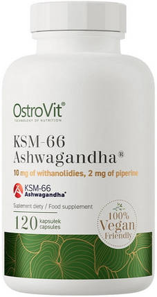 Ашваганда високої концентраціі OstroVit Ashwagandha KSM-66 120 caps, фото 1