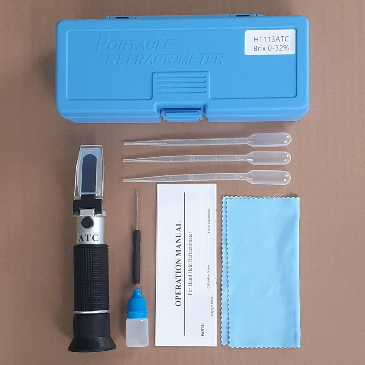 Рефрактометр для цукру HT113ATC Brix 0-32% тестер цукристості плодів, соку, вина.