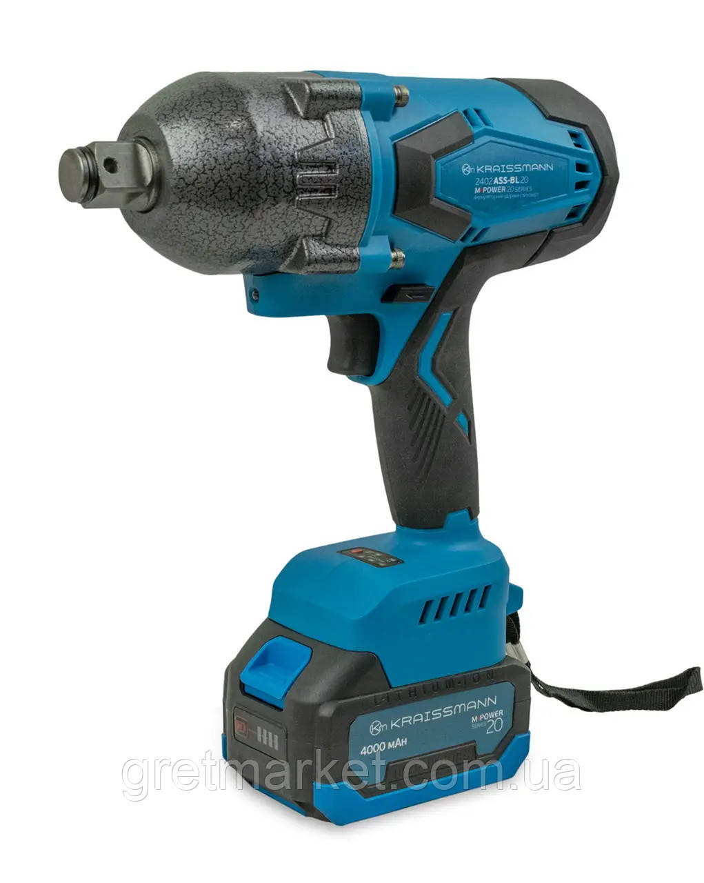 Гайковерт ударний акумуляторний KRAISSMANN 2402 ASS-BL 20/2 MP, фото 1