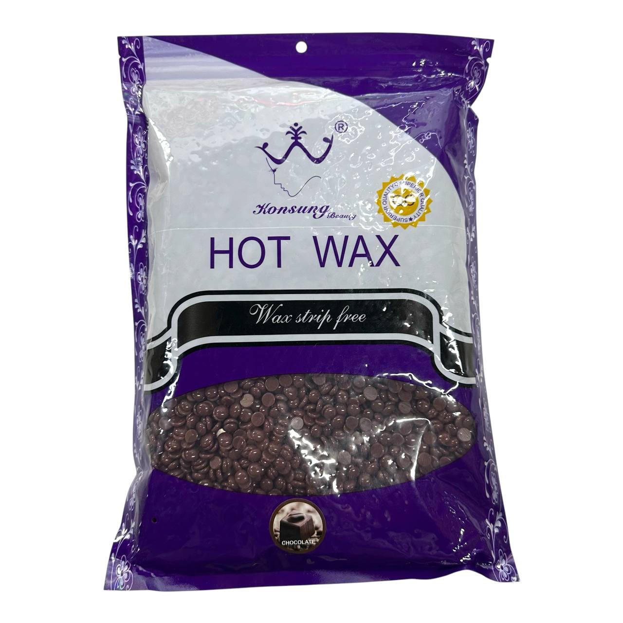 Віск в гранулах 1 кг для депіляції Konsung Beauty шоколад