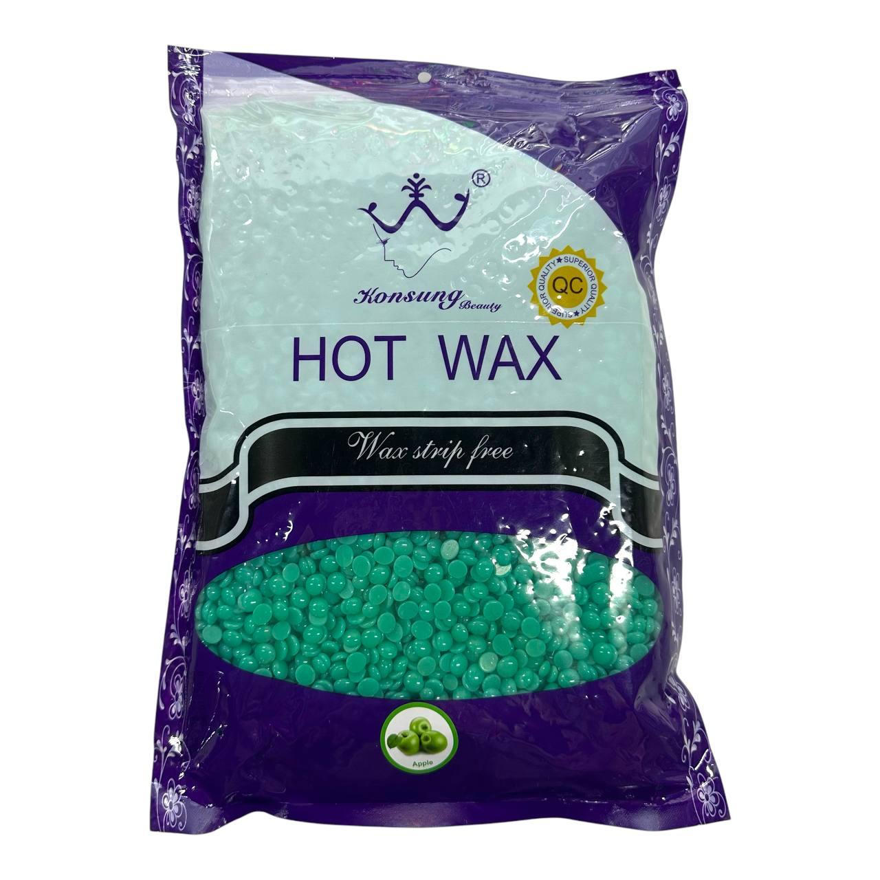 Віск в гранулах 1 кг для депіляції Konsung Beauty яблуко