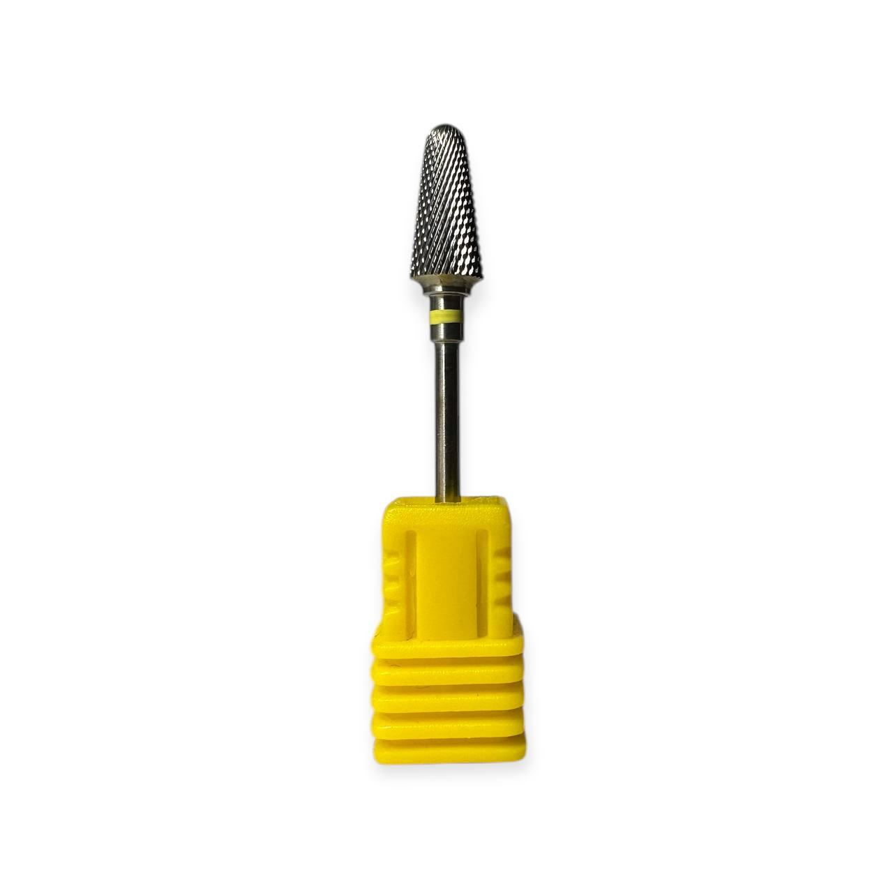 Фреза для манікюру твердосплавна, жовта насічка