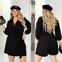 Жіночий комбінезон великого розміру новинка 2025 56-58, чорний