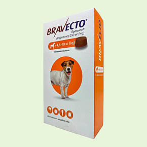 Bravecto Бравекто 250 мг таблетка на 3 місяці від бліх і кліщів для собак 4,5-10 кг, фото 4
