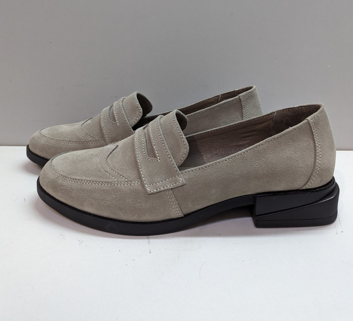 STTOPA Розміри 36-41. Туфлі лофери великих розмірів із натуральної шкіри. 178-3641 Бежеві, фото 1