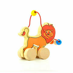 Лабіринт-каталка Іграшки з дерева Лев (Д359) (6957348005508) (код 131302)