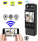 Нагрудная HD боди-камера L12 WiFi p2p поворотная камера акумулятор 1200мАч клипса, магнит, фото 2