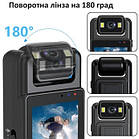 Нагрудная HD боди-камера L12 WiFi p2p поворотная камера акумулятор 1200мАч клипса, магнит, фото 7
