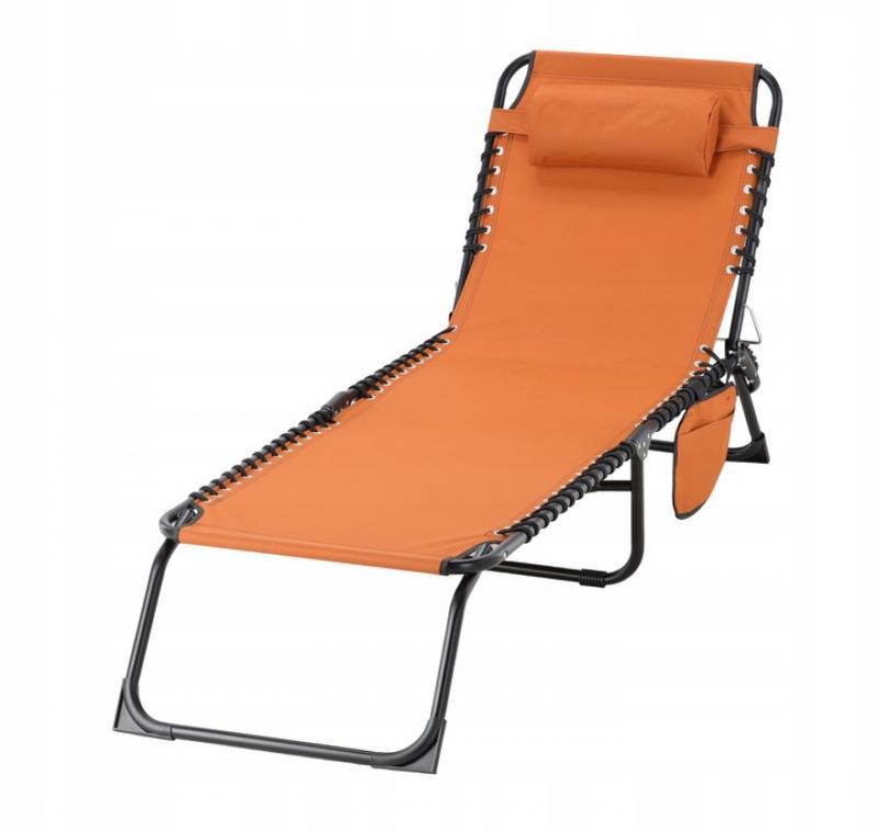 Складаний шезлонг для саду та пляжу 190 x 58 x 30 cm Garden Line LEZ2784 коричневий