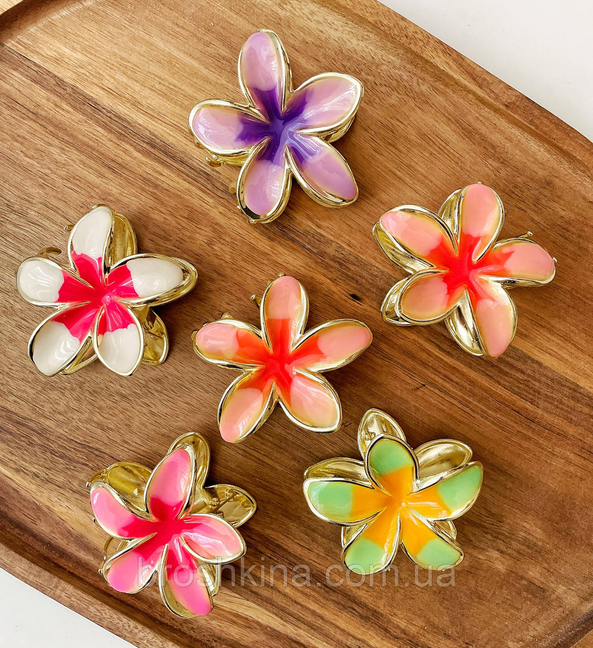 Краби для волосся металеві оптом 8*8*4 см 6 шт/уп КВІТКА, фото 1