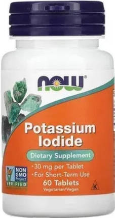 Калій йодид NOW Potassium Iodide 30 mg 60 tab, фото 1
