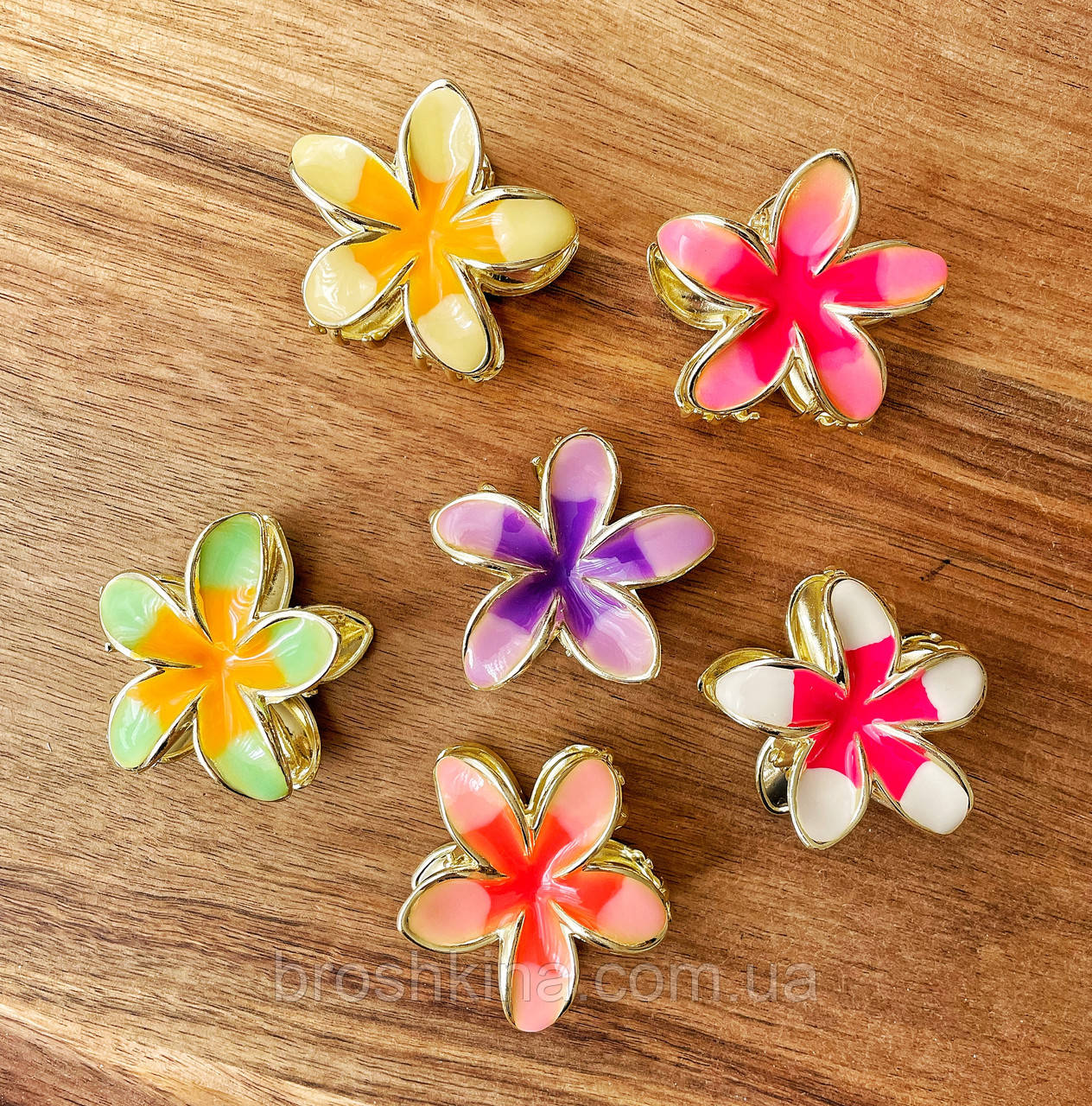 Краби для волосся металеві оптом 4.5*4.5*2.5 см 6 шт/уп КВІТКА, фото 1