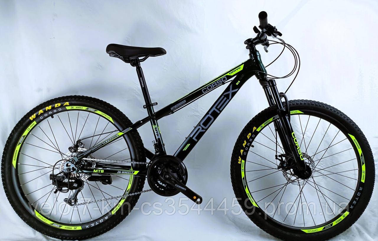 Велосипед спортивний CORSO "ROTEX" RX-26198 (1) 26" дюймів рама сталева 13", обладнання LTWOO A2 21 швидкість, зібраний на 75%