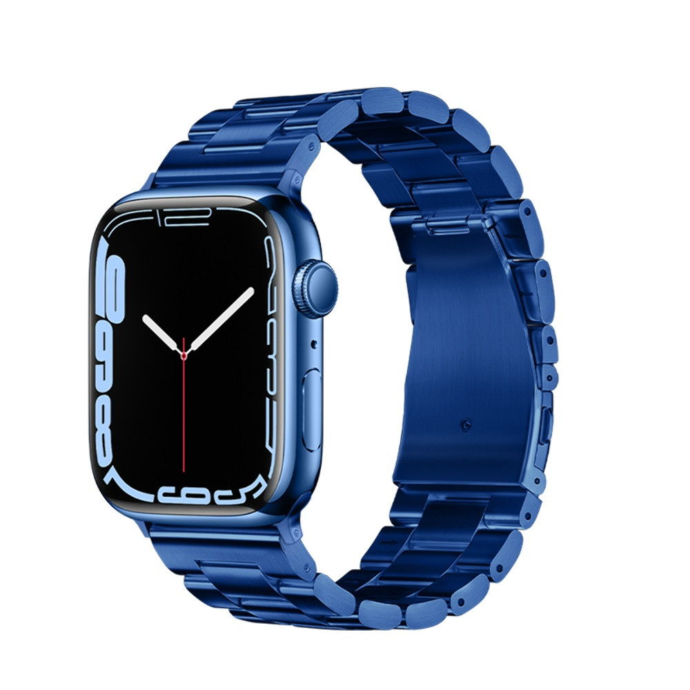 Ремінець металевий Hoco iWatch WA10 three-bead 42/ 44/ 45/49 mm blue