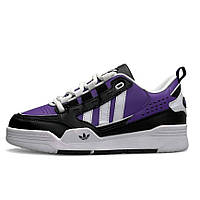 Фіолетові шкіряні демісезонні жіночі кросівки Adidas Originals ADI2000 Black White Purple
