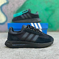 Чорні весняні замшеві чоловічі кросівки Adidas Retropy E5 легкі Адідас Ретропай Е5 літо