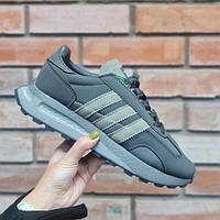 Сірі шкіряні демісезонні чоловічі кросівки Adidas Retropy E5 легкі Адідас Ретропай Е5 весна