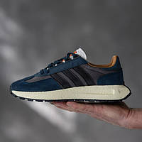 Сині весняні замшеві чоловічі кросівки Adidas Retropy E5 легкі Адідас Ретропай Е5 літо