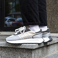 Сірі весняні замшеві чоловічі кросівки Adidas Retropy E5 легкі Адідас Ретропай Е5 літо