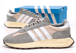 Сірі весняні замшеві чоловічі кросівки Adidas Retropy E5 легкі Адідас Ретропай Е5 літо