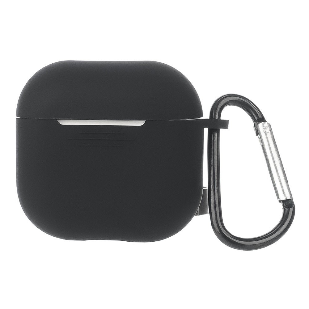 Чохол силіконовий із карабіном для Apple AirPods/AirPods 4 кольори 01 чорний