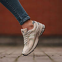Сірі замшеві демісезонні жіночі кросівки New Balance 2002R Bone Light Aluminum Premium кроси Нью Беланс 2002Р