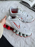 Демісезонні білі текстильні чоловічі кросівки Nike Shox TL Найк Шокс