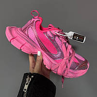 Рожеві шкіряні жіночі кросівки Balenciaga 3XL Sneaker Демісезонні кросівки Баленсіага на платформі