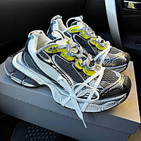 Сірі шкіряні жіночі кросівки Balenciaga 3XL Sneaker Демісезонні кросівки Баленсіага на платформі