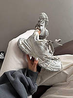 Білі шкіряні жіночі кросівки Balenciaga 3XL Демісезонні кросівки Баленсіага на платформі