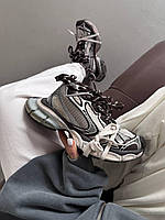 Коричневі шкіряні жіночі кросівки Balenciaga 3XL Демісезонні кросівки Баленсіага на платформі