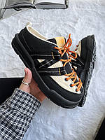 Чорні шкіряні жіночі кросівки New Balance CRV Mule V2 Демісезонні тапки Нью Беланс