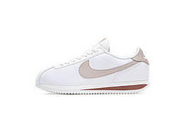 Білі шкіряні жіночі кросівки кроссовки Nike Cortez Демісезонні кеди Найк Кортез