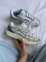 Білі шкіряні жіночі кросівки Nike P-6000 WHITE / GREEN Демісезонні кросівки Найк Аїр Макс