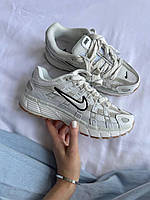 Білі шкіряні жіночі кросівки Nike P-6000 Демісезонні кросівки Найк Аїр Макс