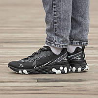 Чорні текстильні чоловічі кросівки Nike React Element 55 Демісезонні Найк Реакт Елемент