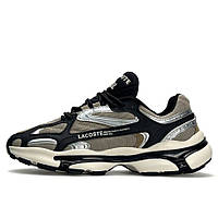 Коричневі чоловічі шкіряні кросівки Lacoste L003 2K24  / Демісезонні кросівки Лакоста