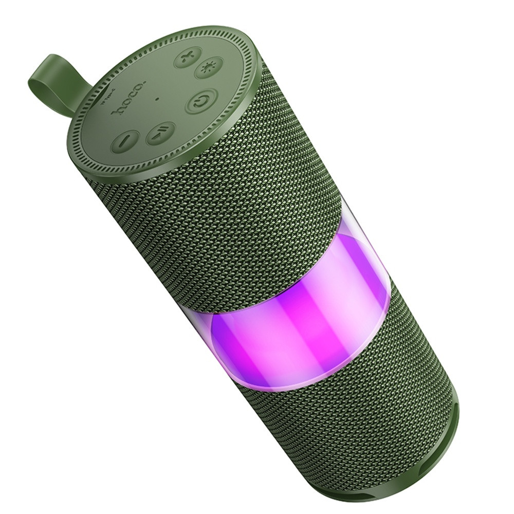 Портативна Bluetooth-колонка Hoco HC29 з LED-підсвіткою army green