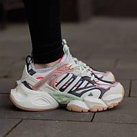 Рожеві демісезонні текстильні жіночі кросівки Adidas Vento XLG Deluxe Адідас Венто шкіра сітка