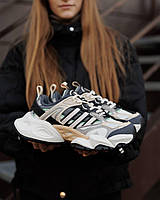 Бежеві демісезонні текстильні чоловічі кросівки Adidas Vento XLG Deluxe Адідас Венто шкіра сітка