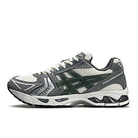 Сірі замшеві чоловічі кросівки Asics Kayano 14 Grey Silver Green Демісезонні Асікс Гель Каяно
