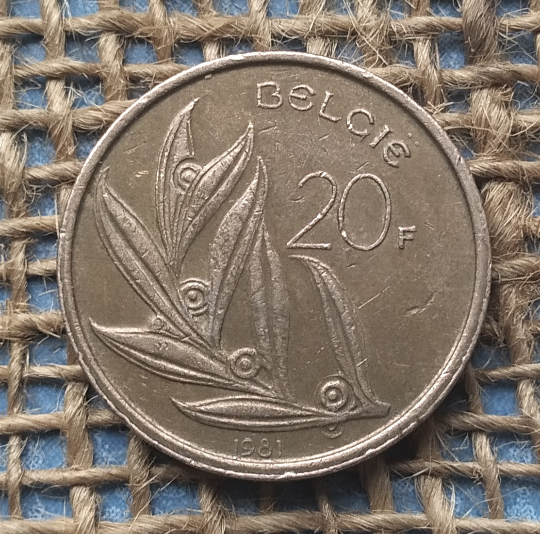 20 франкiв 1981 року. Бельгiя