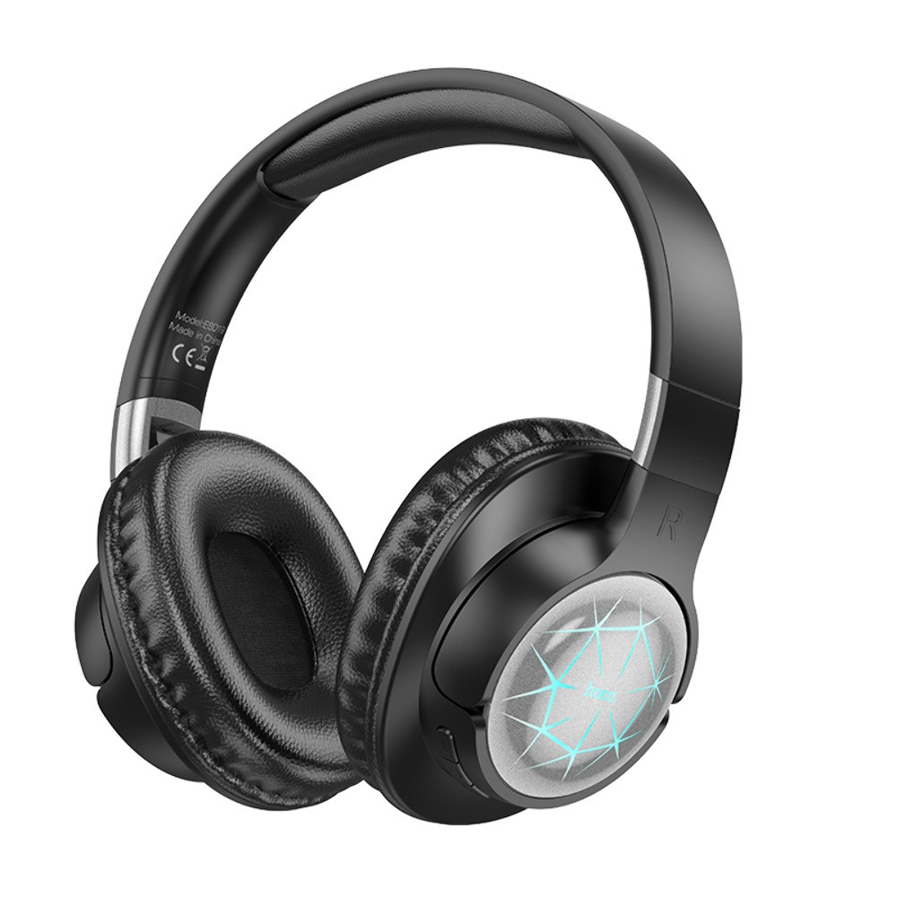 Бездротові навушники Hoco ESD19 накладні з LED-підсвіткою black