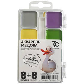 Акварельні фарби медові ГАММА'UA 7C11603, 16 кольорів, Toyman