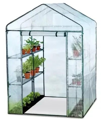 Теплиця садова, парник Польща 140x140 зелена стелаж 8 полиць, фото 1