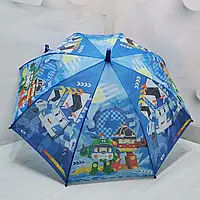 Детский зонтик Робокар длина 65 см диаметр в раскрытом виде 80 см со свистком
