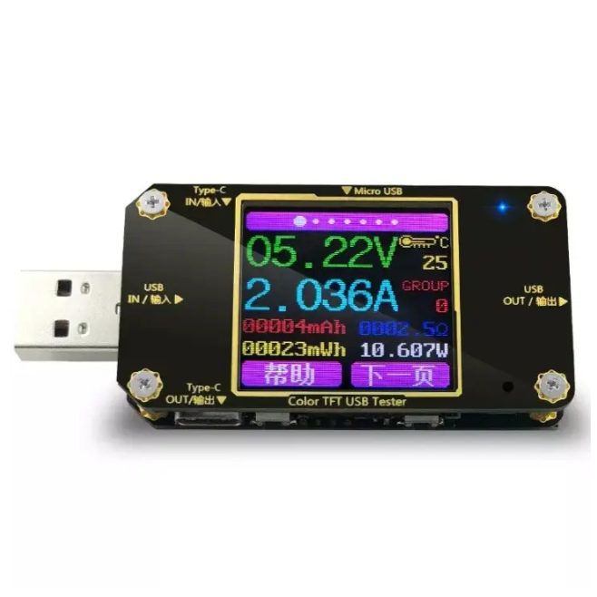 USB тестер ATORCH A3 підтримка QC2.0, QC3.0, DC 4-32V, 0-7A + (Type C вхід/вихід; Micro USB)
